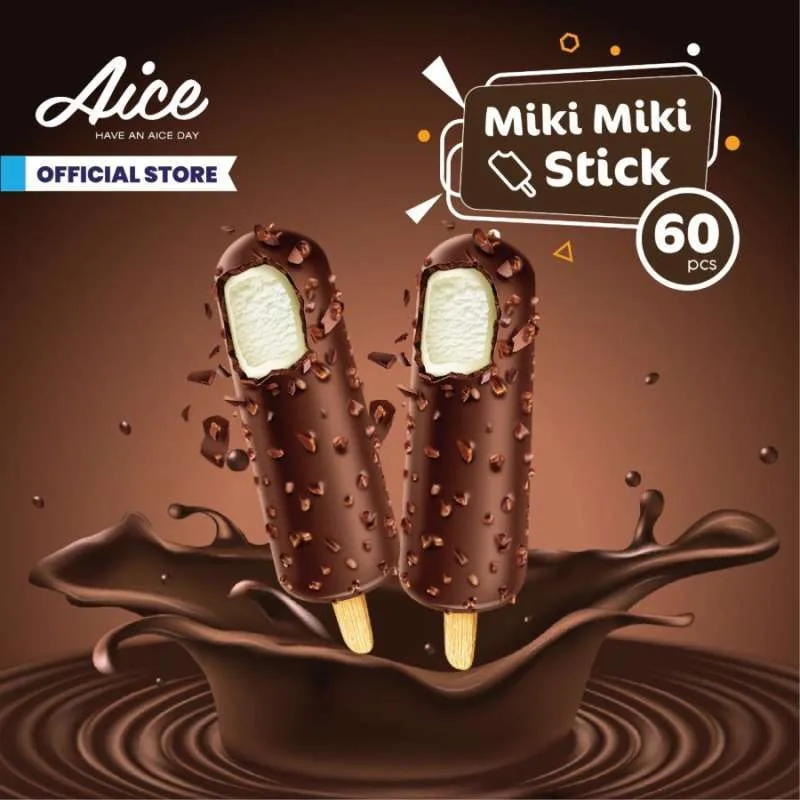 Aice Miki-Miki: Gigitan Nikmat Vanilla dan Cokelat yang Menyegarkan! 1 eskrim aice miki miki vanila